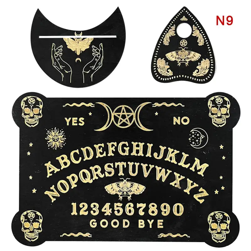 🔮 12-inch Wooden Divination Board with Engraved Philosophical Messages – Witch’s Pendulum Board Set 9