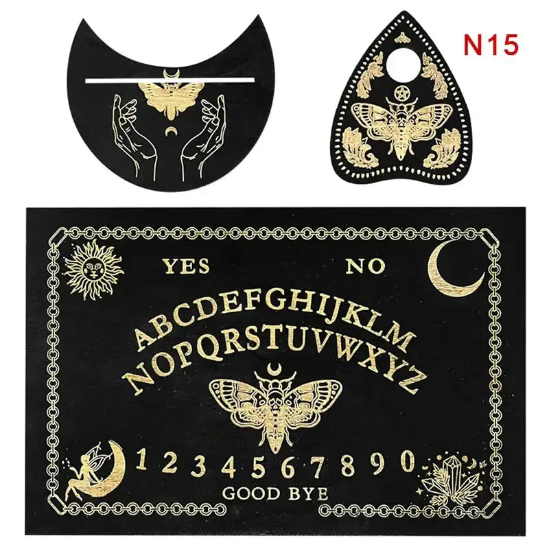 🔮 12-inch Wooden Divination Board with Engraved Philosophical Messages – Witch’s Pendulum Board Set 15