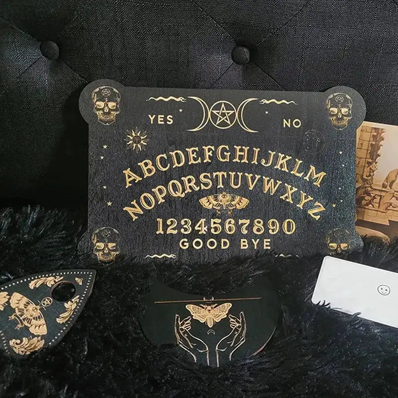 🔮 12-inch Wooden Divination Board with Engraved Philosophical Messages – Witch’s Pendulum Board Set