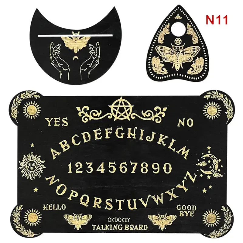 🔮 12-inch Wooden Divination Board with Engraved Philosophical Messages – Witch’s Pendulum Board Set 11