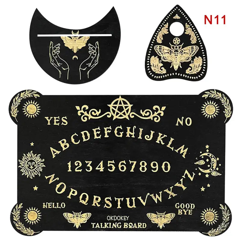🔮 12-inch Wooden Divination Board with Engraved Philosophical Messages – Witch’s Pendulum Board Set 11
