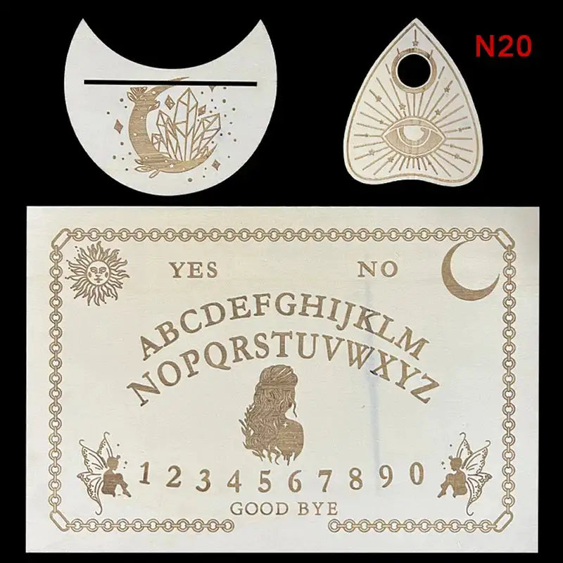 🔮 12-inch Wooden Divination Board with Engraved Philosophical Messages – Witch’s Pendulum Board Set 20
