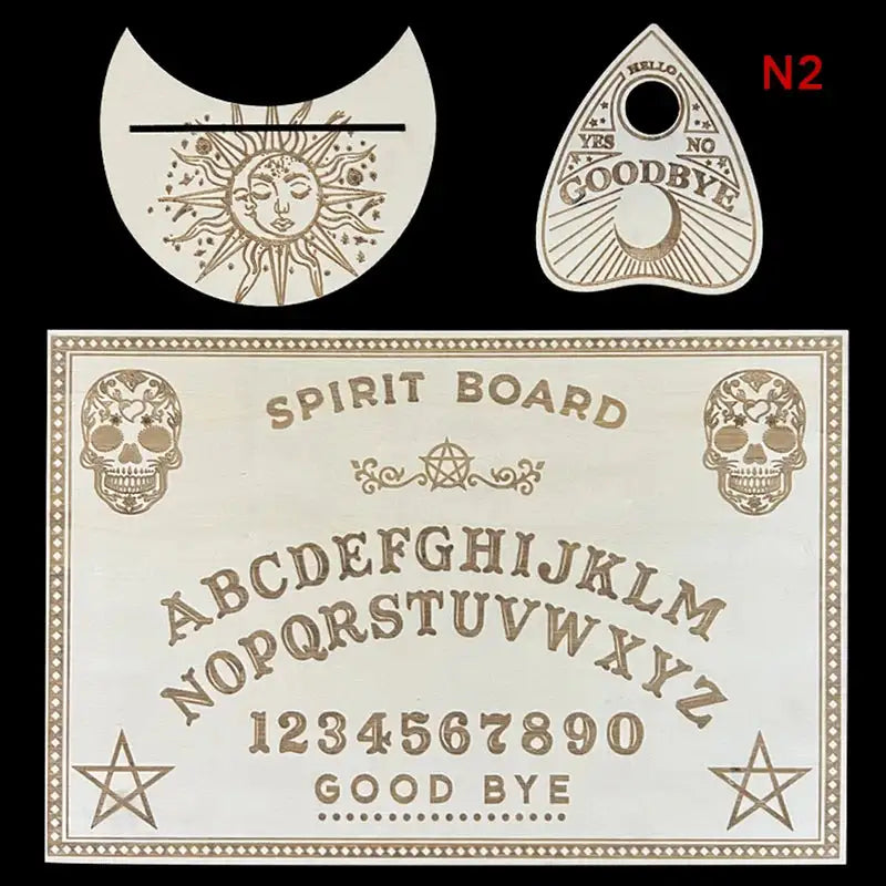 🔮 12-inch Wooden Divination Board with Engraved Philosophical Messages – Witch’s Pendulum Board Set 2