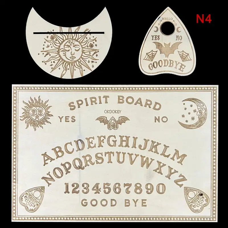 🔮 12-inch Wooden Divination Board with Engraved Philosophical Messages – Witch’s Pendulum Board Set 4