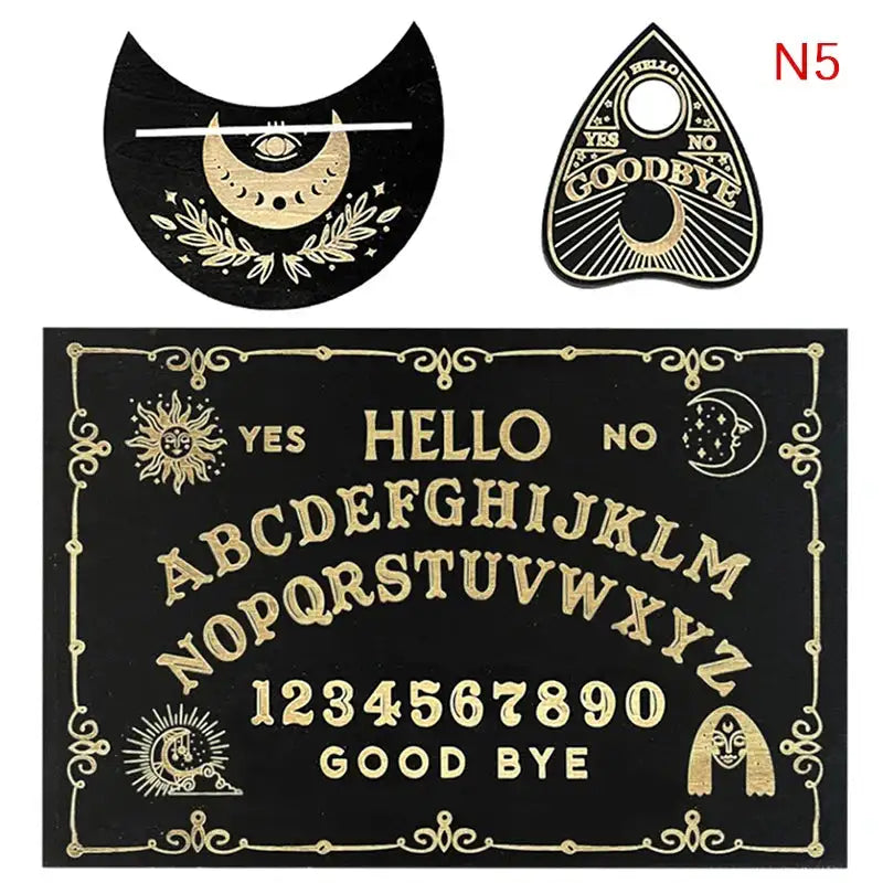 🔮 12-inch Wooden Divination Board with Engraved Philosophical Messages – Witch’s Pendulum Board Set 5