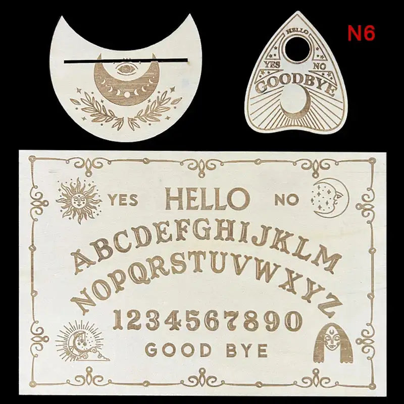 🔮 12-inch Wooden Divination Board with Engraved Philosophical Messages – Witch’s Pendulum Board Set 6