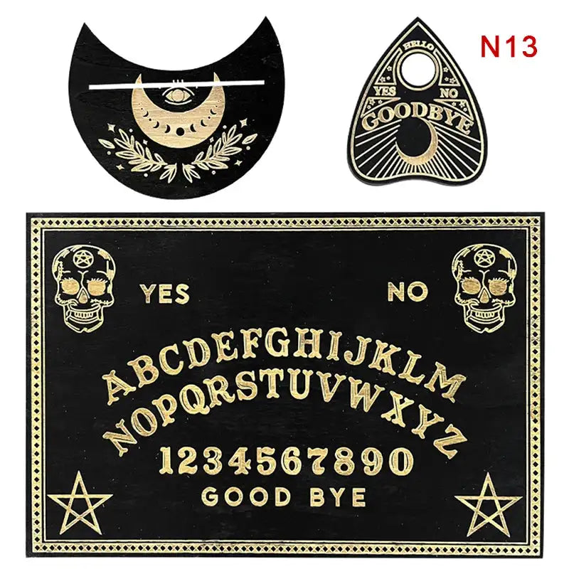 🔮 12-inch Wooden Divination Board with Engraved Philosophical Messages – Witch’s Pendulum Board Set 13