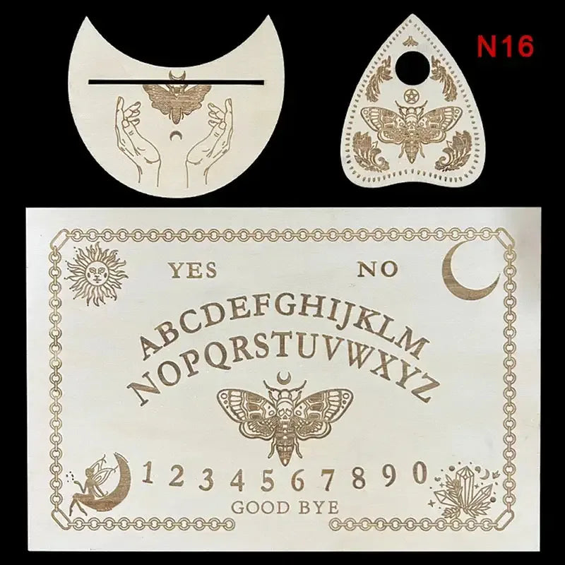 🔮 12-inch Wooden Divination Board with Engraved Philosophical Messages – Witch’s Pendulum Board Set 16