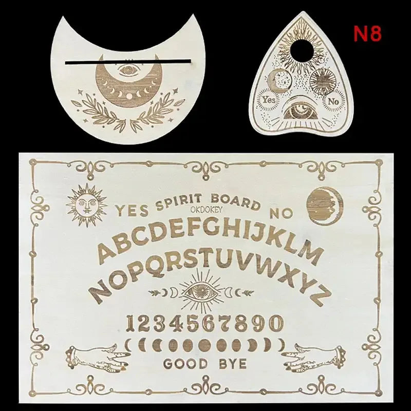 🔮 12-inch Wooden Divination Board with Engraved Philosophical Messages – Witch’s Pendulum Board Set 8