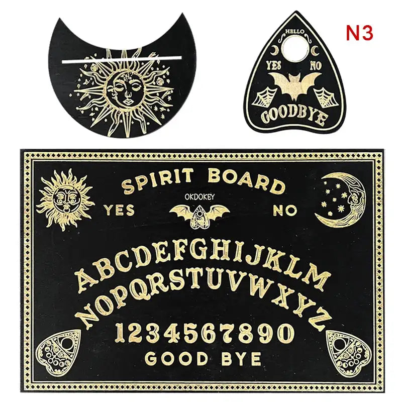 🔮 12-inch Wooden Divination Board with Engraved Philosophical Messages – Witch’s Pendulum Board Set 3