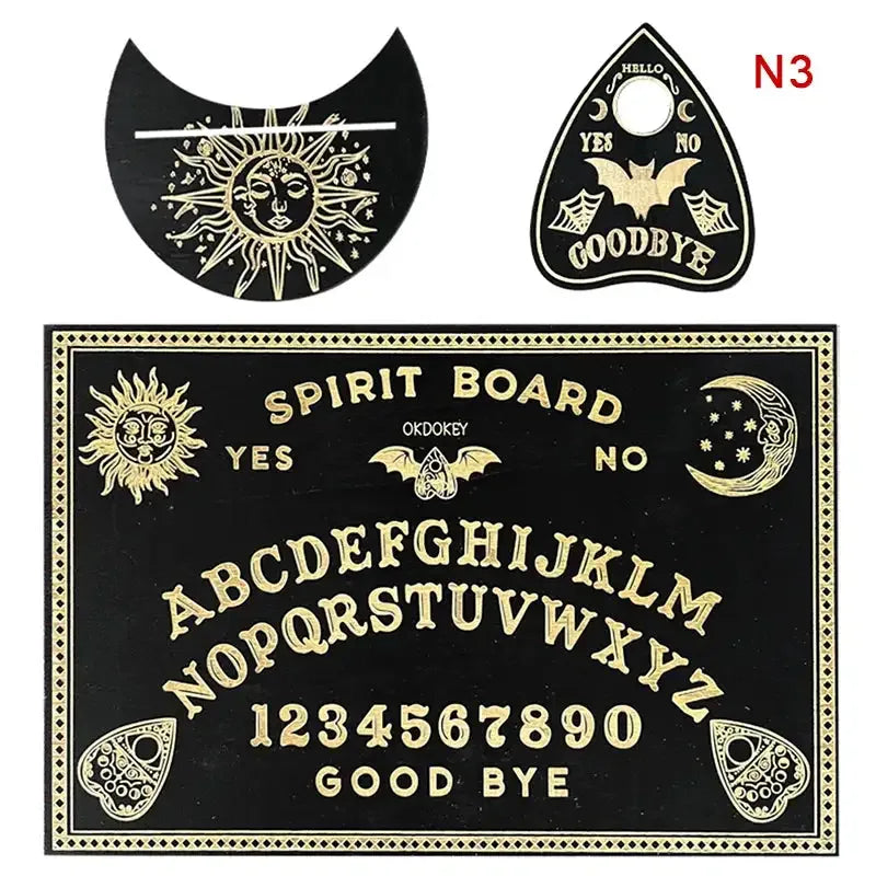 🔮 12-inch Wooden Divination Board with Engraved Philosophical Messages – Witch’s Pendulum Board Set 3