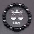 ✨ 12 Zodiac Constellation Signs Bracelet – Tiger Eye & Sparrow Picture Stone Beads – Virgo Charm Couple Jewelry for Men & Women 24 Libra 8 mm Beads