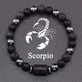 ✨ 12 Zodiac Constellation Signs Bracelet – Tiger Eye & Sparrow Picture Stone Beads – Virgo Charm Couple Jewelry for Men & Women 25 Scorpio 8 mm Beads