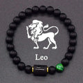 ✨ 12 Zodiac Constellation Signs Bracelet – Tiger Eye & Sparrow Picture Stone Beads – Virgo Charm Couple Jewelry for Men & Women 28 Leo 8 mm Beads