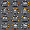 ✨ 12 Zodiac Constellation Signs Bracelet – Tiger Eye & Sparrow Picture Stone Beads – Virgo Charm Couple Jewelry for Men & Women 1 12 Pieces 8 mm Beads