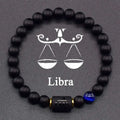✨ 12 Zodiac Constellation Signs Bracelet – Tiger Eye & Sparrow Picture Stone Beads – Virgo Charm Couple Jewelry for Men & Women 32 Libra 8 mm Beads