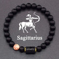 ✨ 12 Zodiac Constellation Signs Bracelet – Tiger Eye & Sparrow Picture Stone Beads – Virgo Charm Couple Jewelry for Men & Women 34 Sagittarius 8 mm Beads