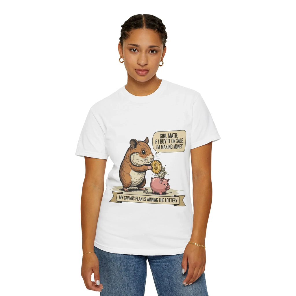 Funny Girl Math Shirt Hamster Saving Plan Tee Student Loan Otter Shirt Financially Stable Sloth Broke Life Gift Sarcastic Adulting Humor