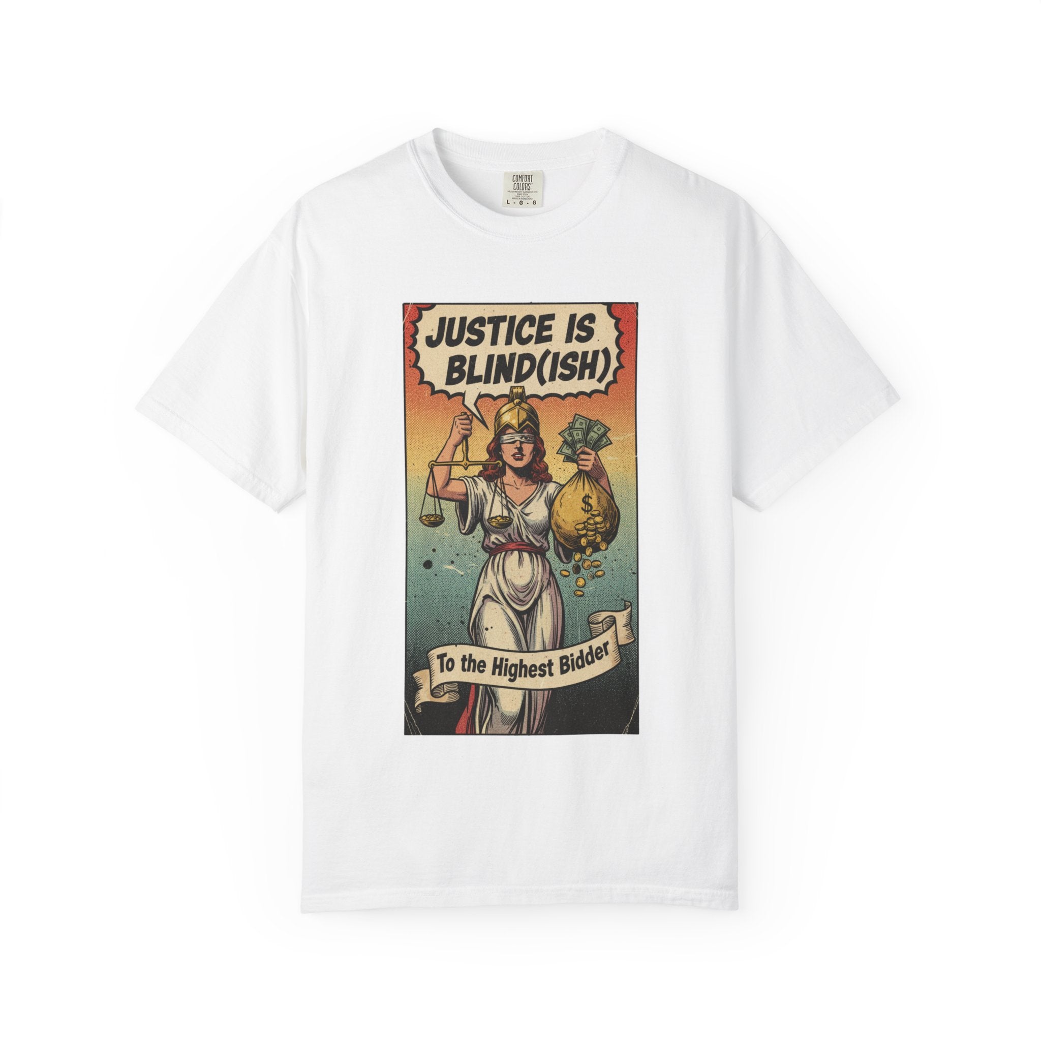 Vintage Satirical T-Shirt | Political Theater & System is Rigged Retro Tee | Sarcastic Dark Humor Shirt | Unisex Premium Cotton Graphic Tee White