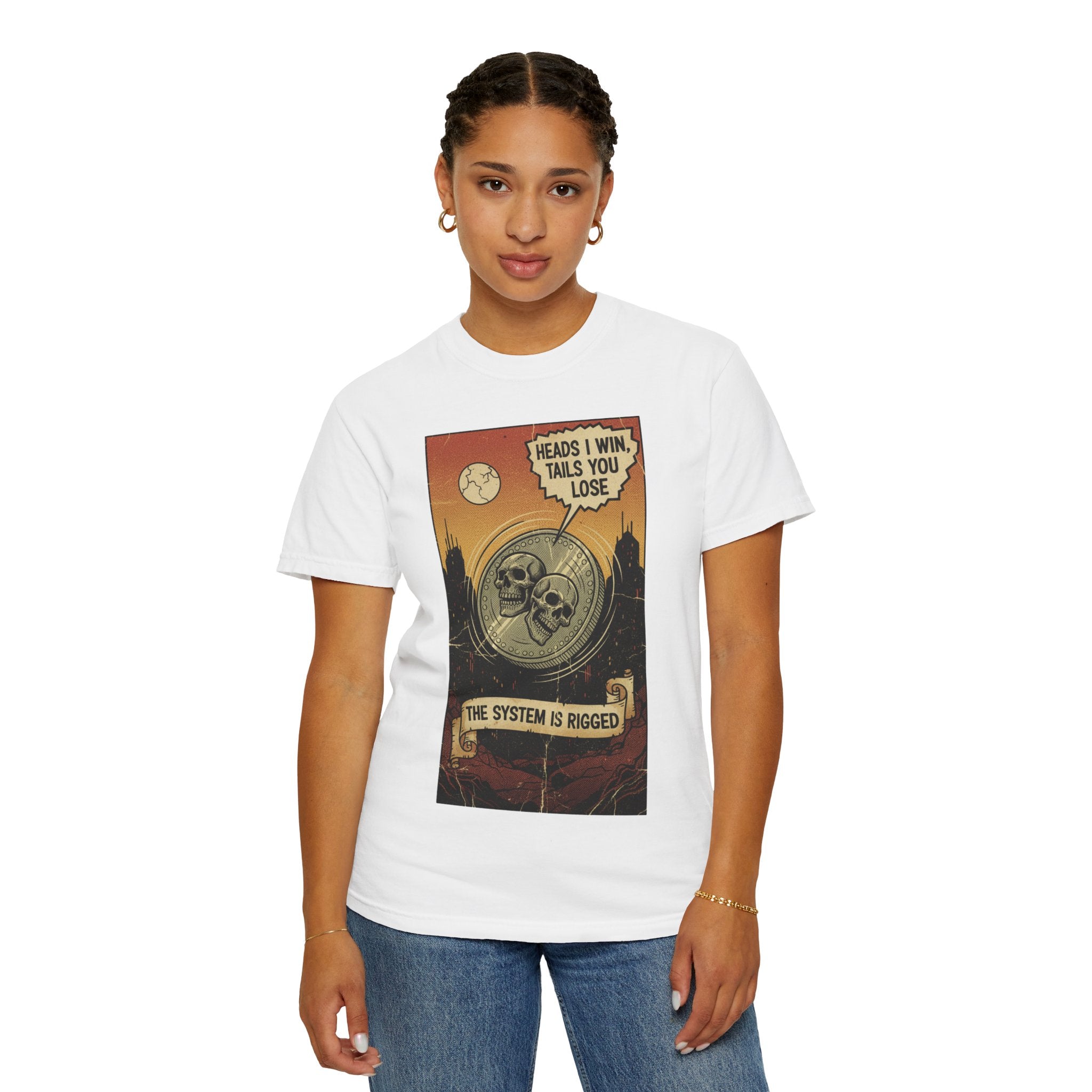 Vintage Satirical T-Shirt | Political Theater & System is Rigged Retro Tee | Sarcastic Dark Humor Shirt | Unisex Premium Cotton Graphic Tee