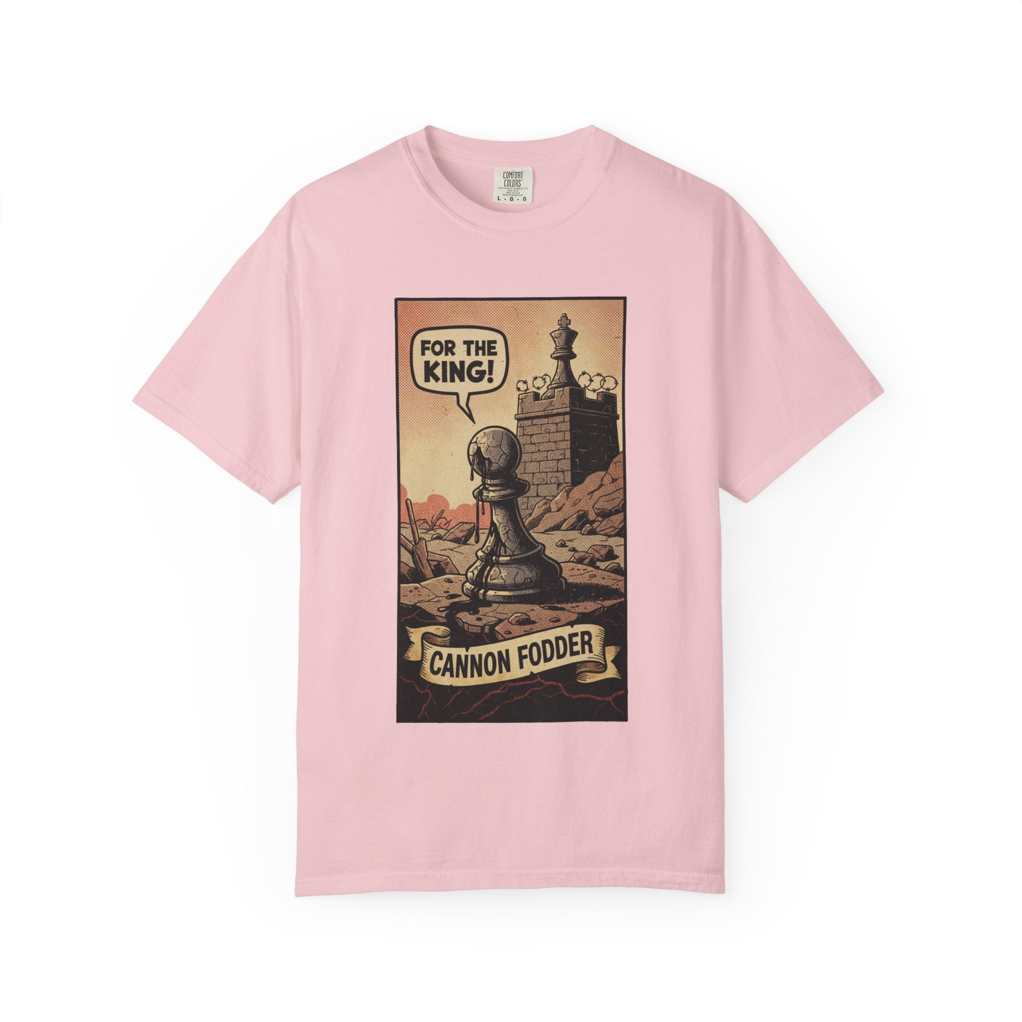 Cannon Fodder Chess T-Shirt - Distressed Vintage Pawn Graphic - Satirical Dark Humor Tee - Retro Political Streetwear Blossom