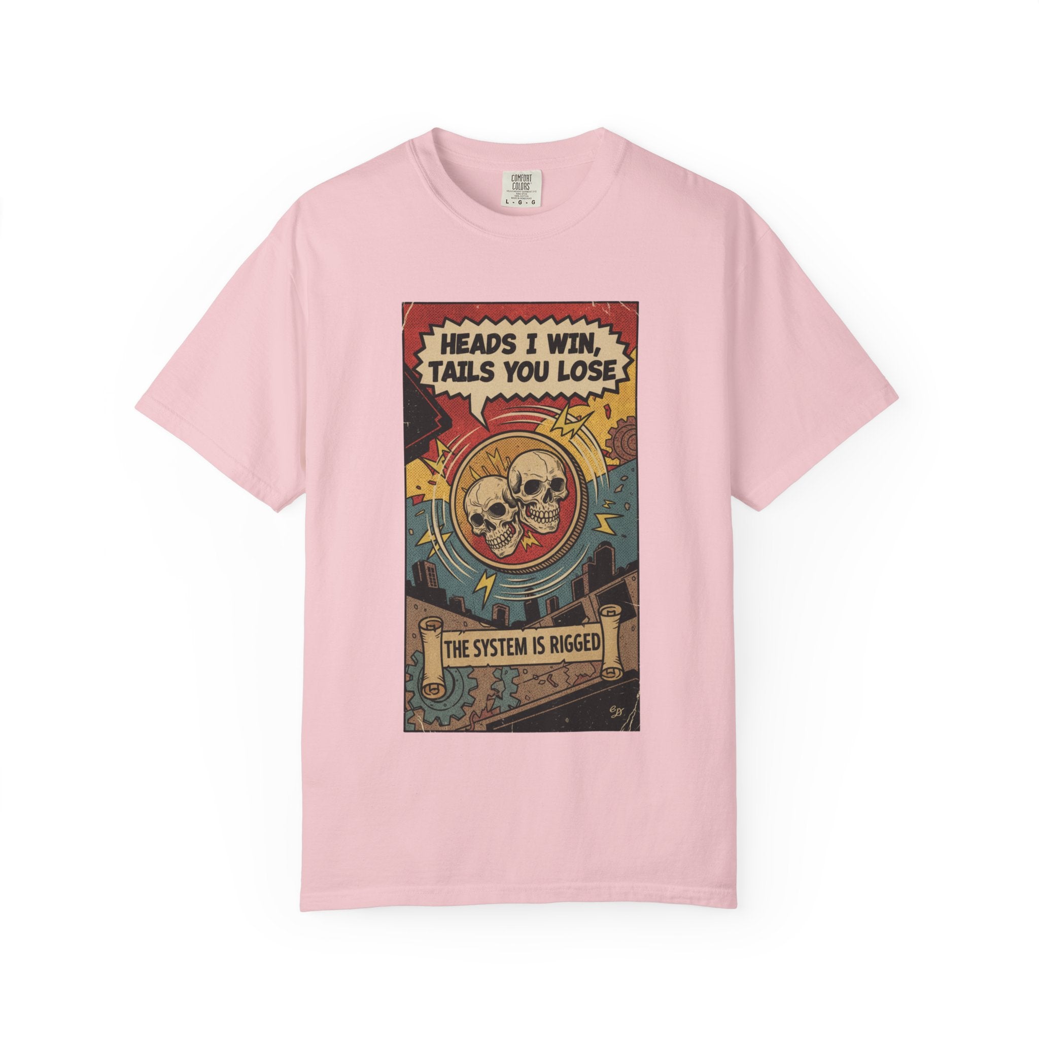 Vintage Satirical T-Shirt | Political Theater & System is Rigged Retro Tee | Sarcastic Dark Humor Shirt | Unisex Premium Cotton Graphic Tee Blossom