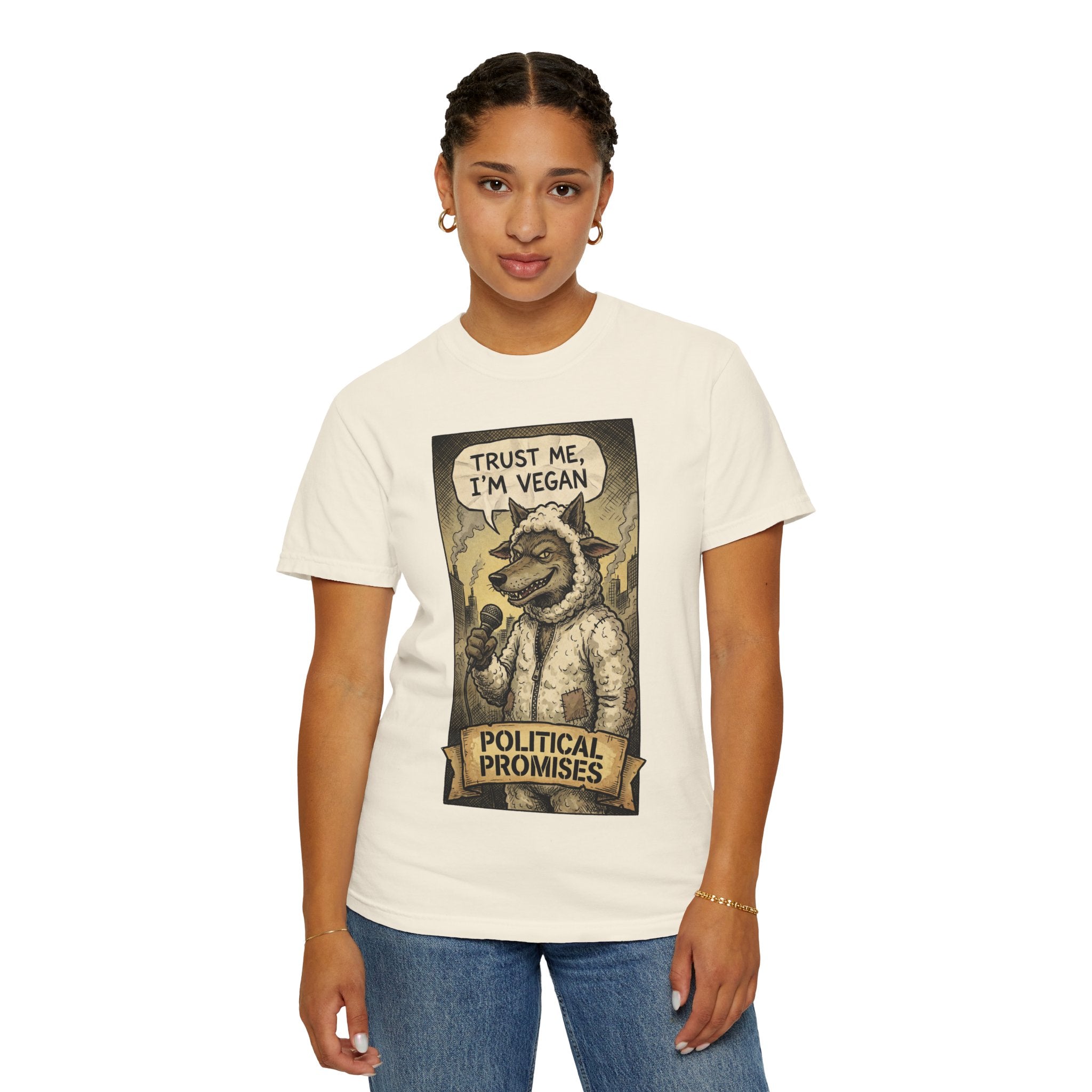 Political Promises Shirt, Wolf in Sheep's Clothing T-Shirt, Sarcastic Social Commentary Tee, Vintage Grunge Satire Apparel, Free Thinker Gift