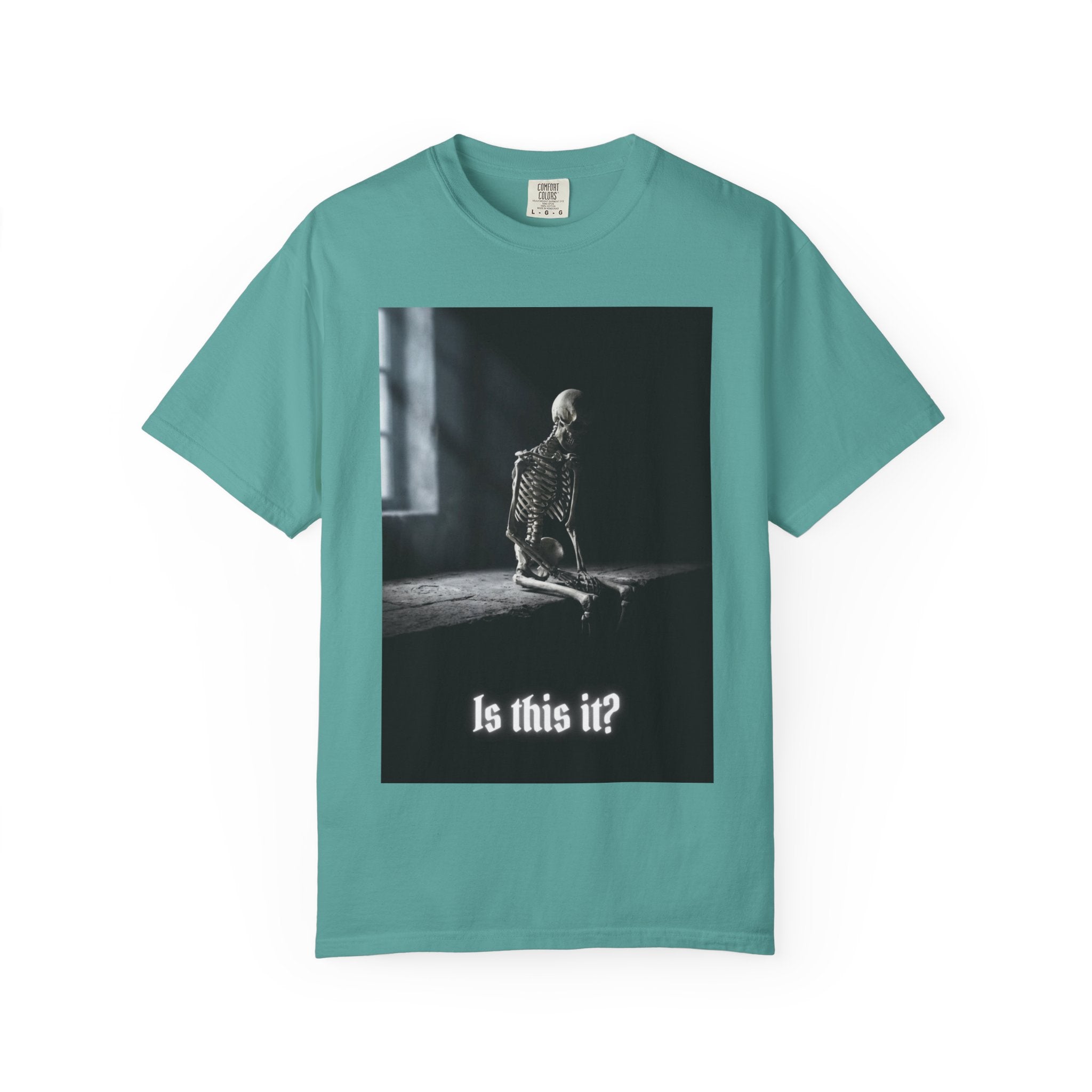 He'll Text Back Skeleton T-Shirt - Vintage Dark Humor Tee - Gothic Horror Graphic Shirt - Relatable Sarcastic Ghosting Gift - Retro Aesthetic Streetwear Seafoam