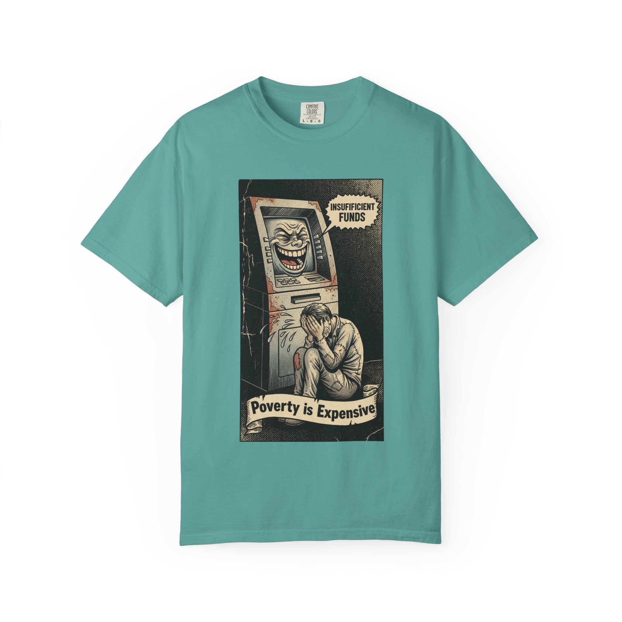 Vintage Satirical T-Shirt | Political Theater & System is Rigged Retro Tee | Sarcastic Dark Humor Shirt | Unisex Premium Cotton Graphic Tee Seafoam