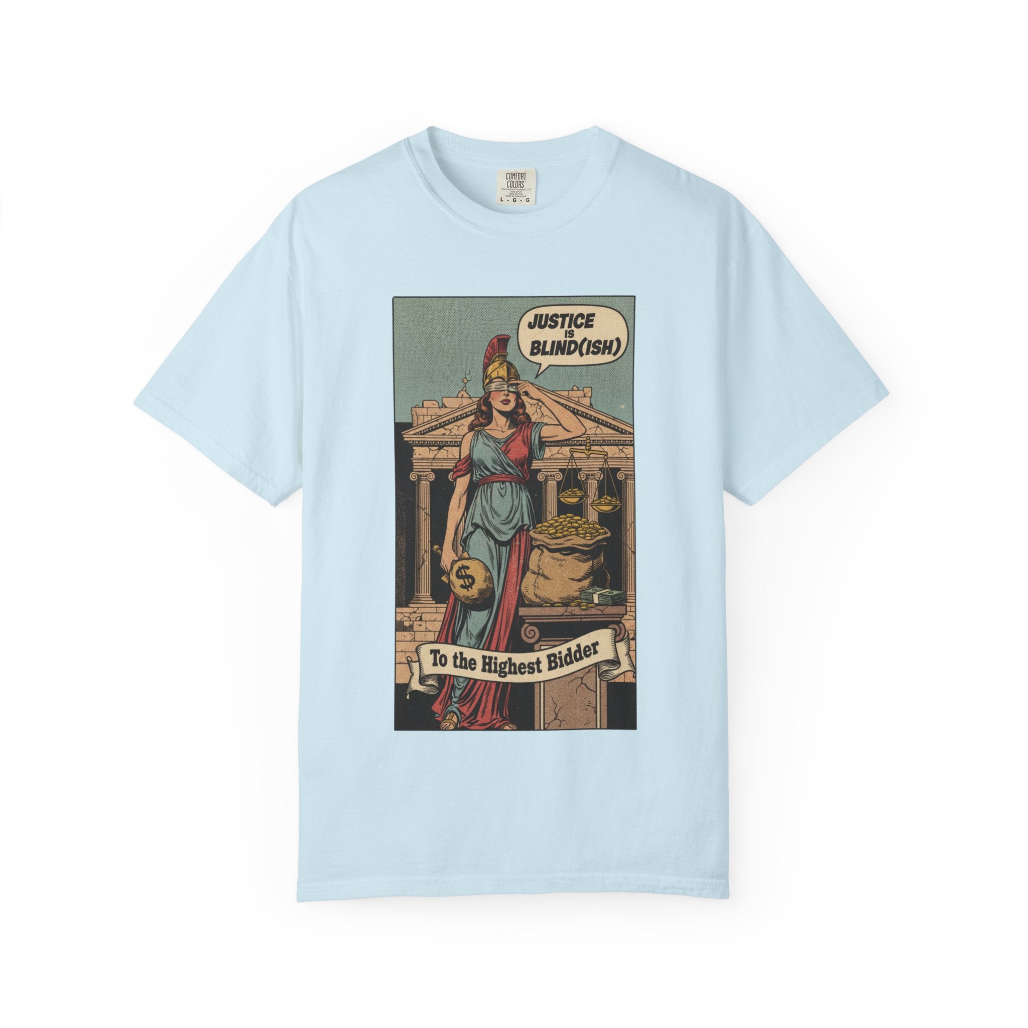 Vintage Satirical T-Shirt | Political Theater & System is Rigged Retro Tee | Sarcastic Dark Humor Shirt | Unisex Premium Cotton Graphic Tee Chambray