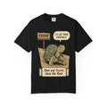 Funny Friday Shirt - Office Humor Gift for Coworker - Turtle Lover Tee - "Slow and Steady Loses the Race" - Retro Weekend Vibes - Work Bestie Gift - Tired Professional Top Black