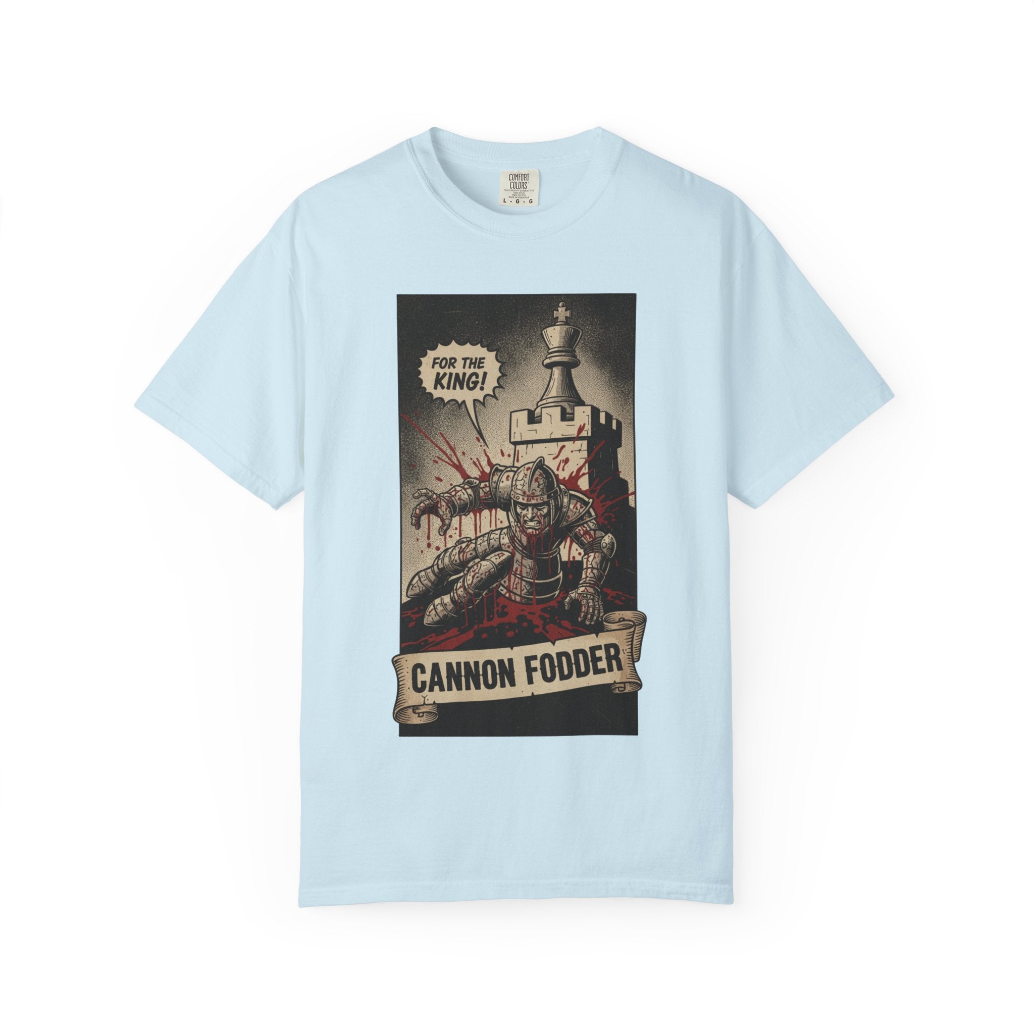 The System Is Rigged T-Shirt - Vintage Satirical Skull Graphic - Dark Humor Knight Chess Tee - Retro Propaganda Streetwear Chambray