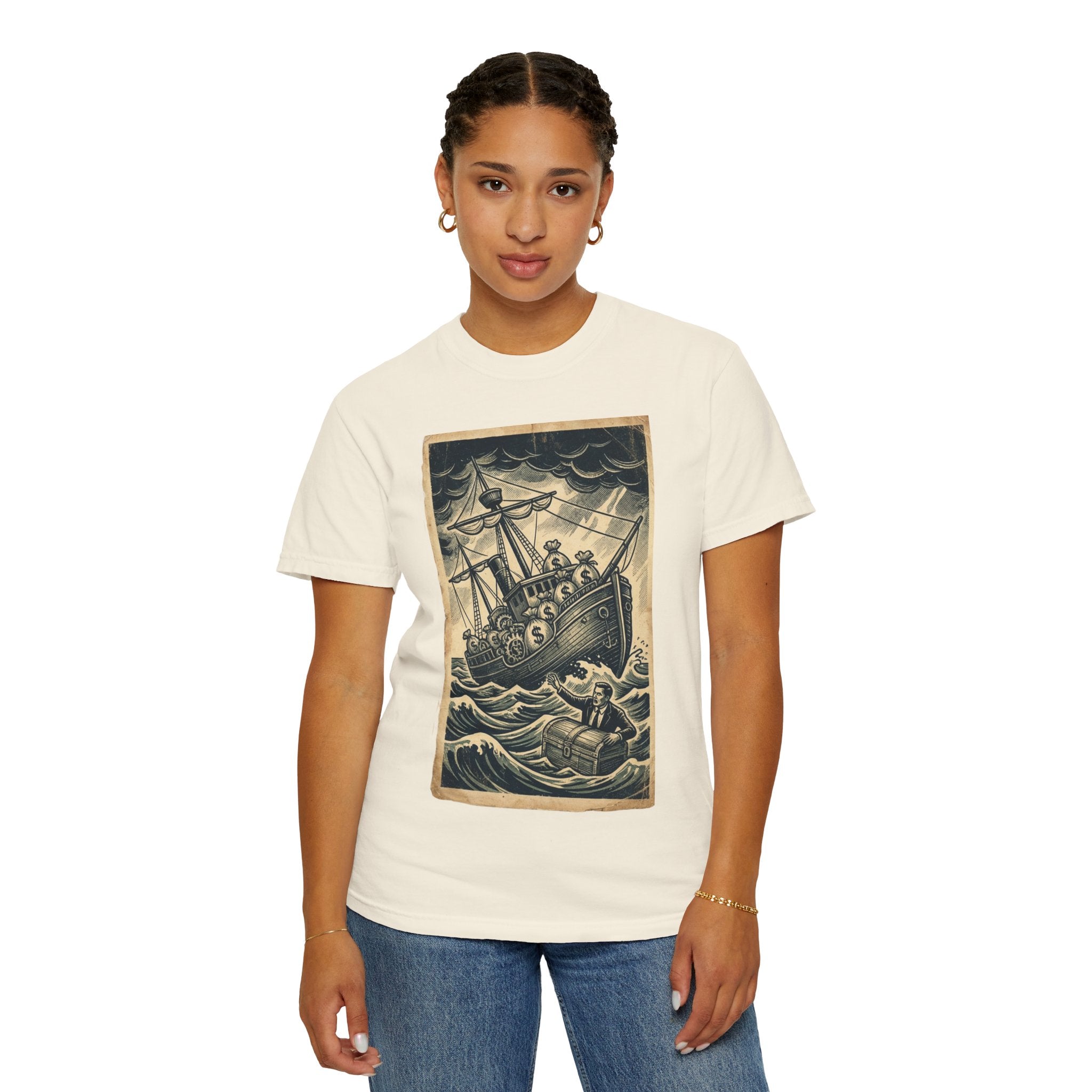 Vintage Dystopian Shirt, All Seeing Eye Surreal Art Tee, Retro Capitalism Graphic, Dark Academia Aesthetic, Gift for Philosophy Lovers, Oversized Unisex T-Shirt, Corporate Satire Gear