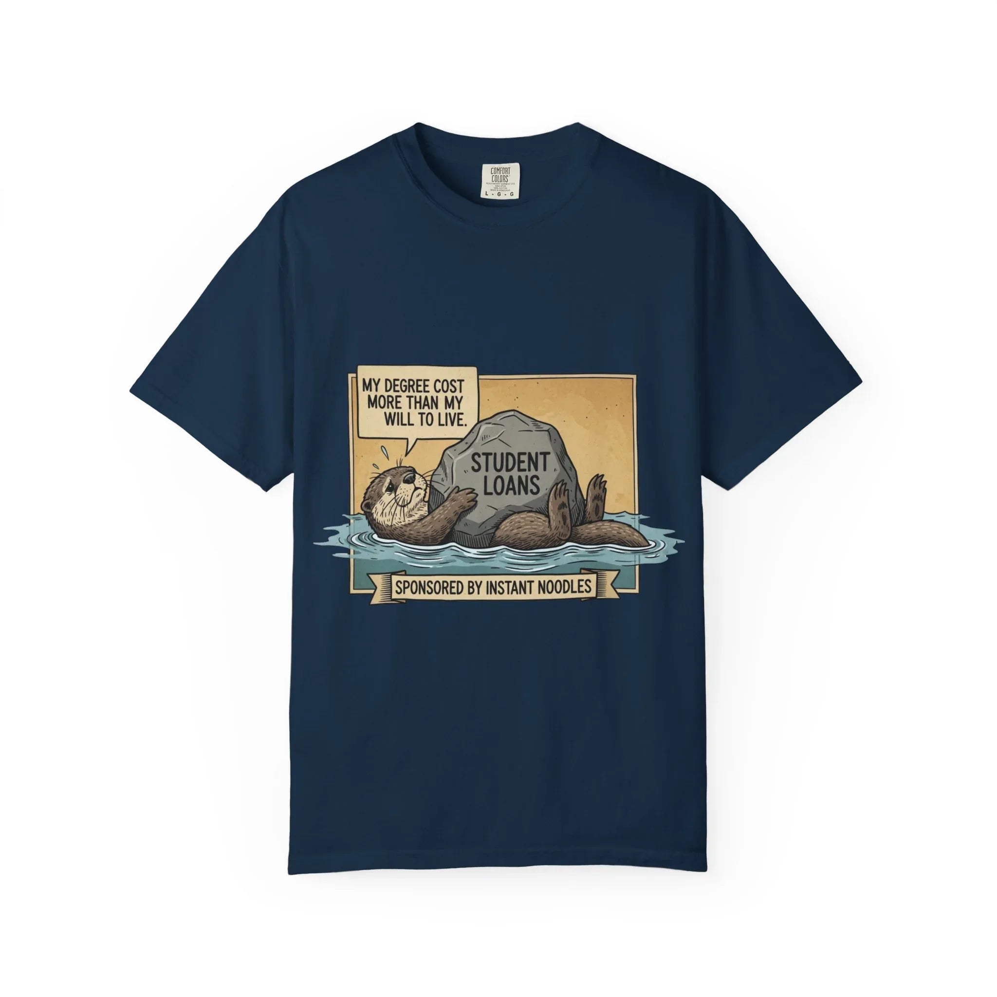 Funny Girl Math Shirt Hamster Saving Plan Tee Student Loan Otter Shirt Financially Stable Sloth Broke Life Gift Sarcastic Adulting Humor True Navy