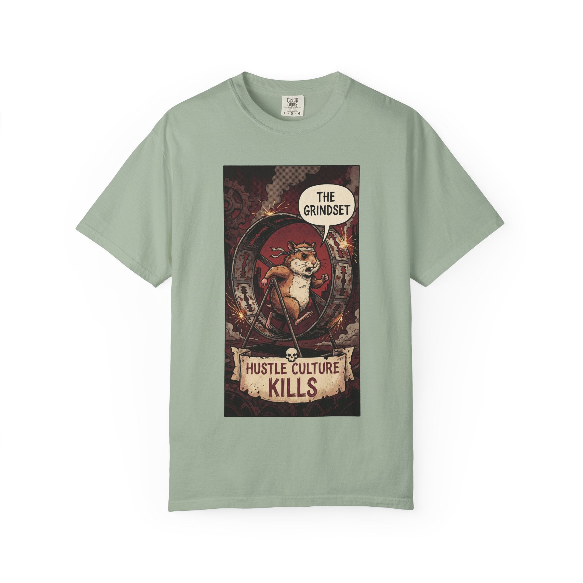 The Grindset Shirt - Hustle Culture Kills T-Shirt - Sarcastic Burnout Awareness Tee - Vintage Comic Graphic - Corporate Satire Gift Bay