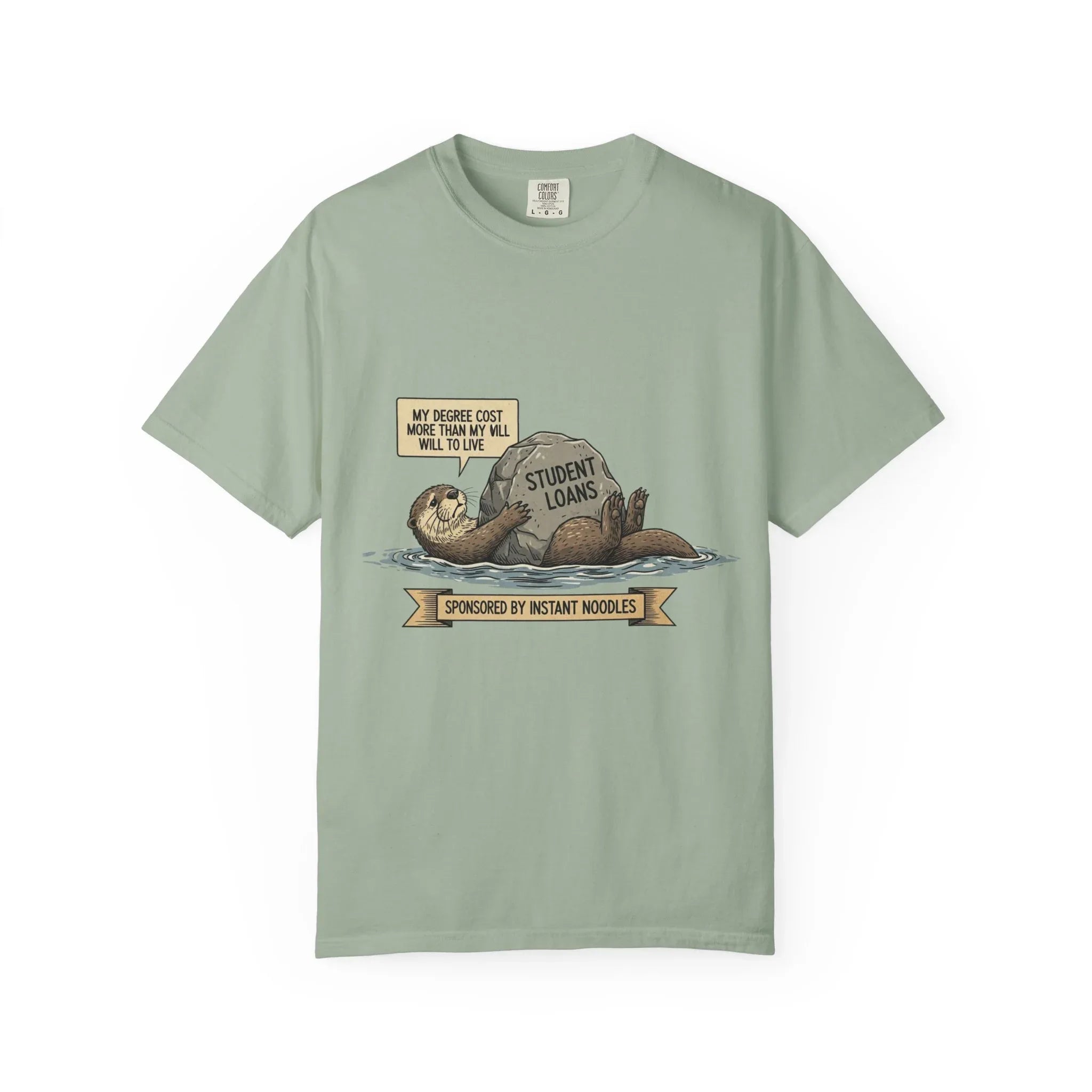 Funny Sloth Shirt Financially Stable In My Dreams Tee Student Loan Otter Shirt Broke Life Gift Sarcastic Adulting Currently Accepting Bay