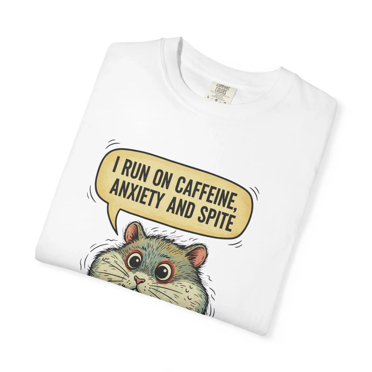 Funny Hamster Coffee Shirt - "Overthinking is My Cardio" T-Shirt - Caffeine Anxiety and Spite Gift - Sarcastic Mental Health Graphic Tee - Retro Jittery Hamster Overthinker Gift