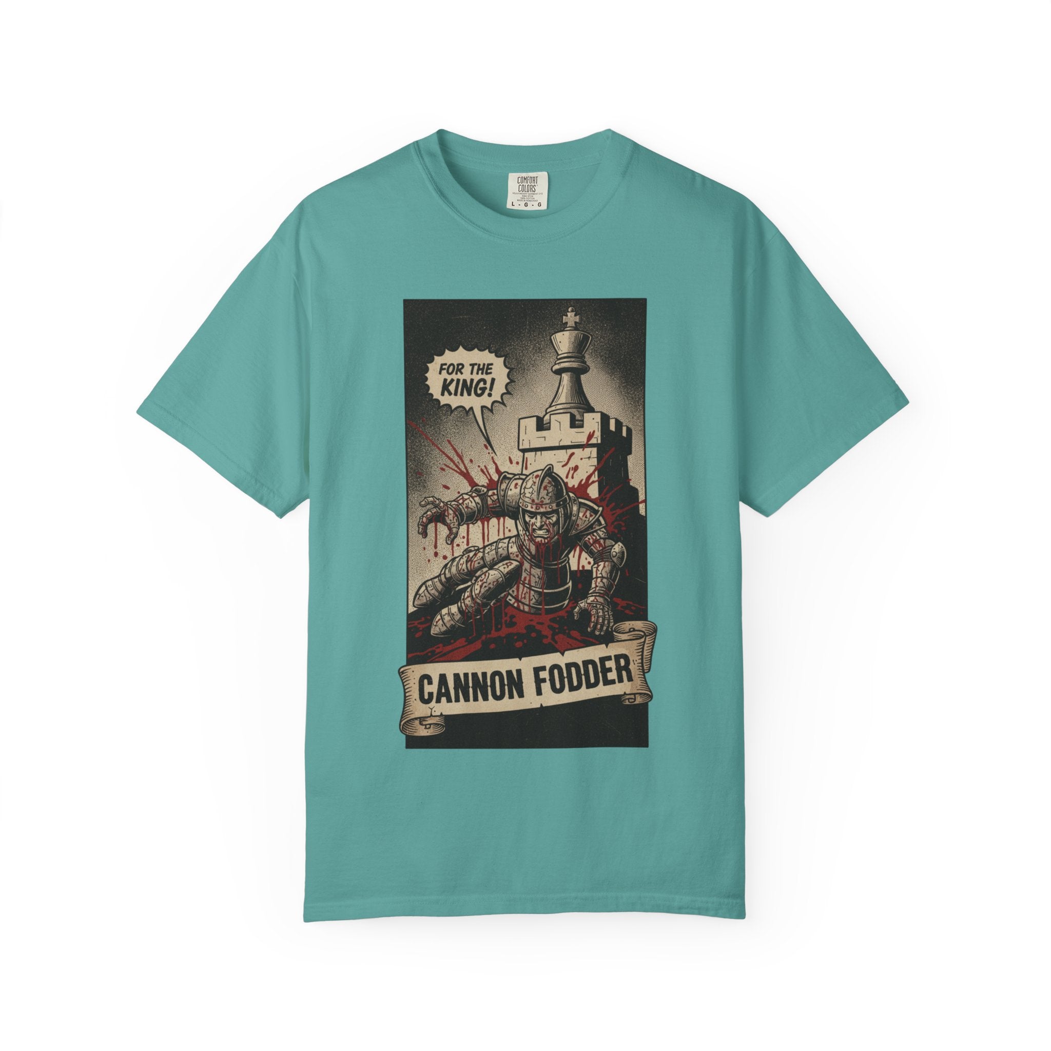 The System Is Rigged T-Shirt - Vintage Satirical Skull Graphic - Dark Humor Knight Chess Tee - Retro Propaganda Streetwear Seafoam