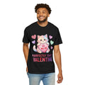 Purrfectly Sweet Valentine Cat T-Shirt | Be Mine Heart Design | Cute Pastel Kitten Tee | Cozy Romantic Gift for Cat Lovers Black