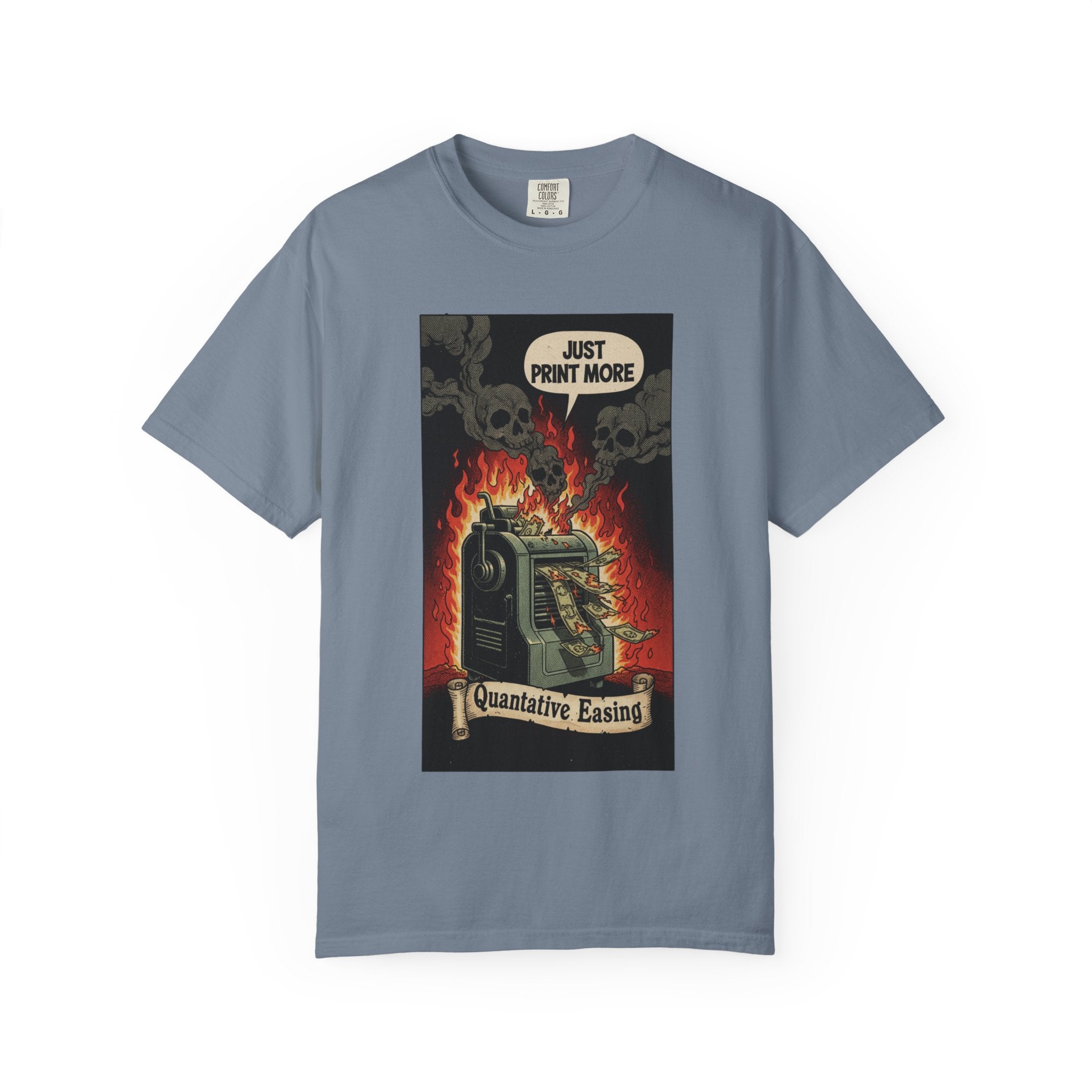 Vintage Satirical T-Shirt | Political Theater & System is Rigged Retro Tee | Sarcastic Dark Humor Shirt | Unisex Premium Cotton Graphic Tee Blue Jean