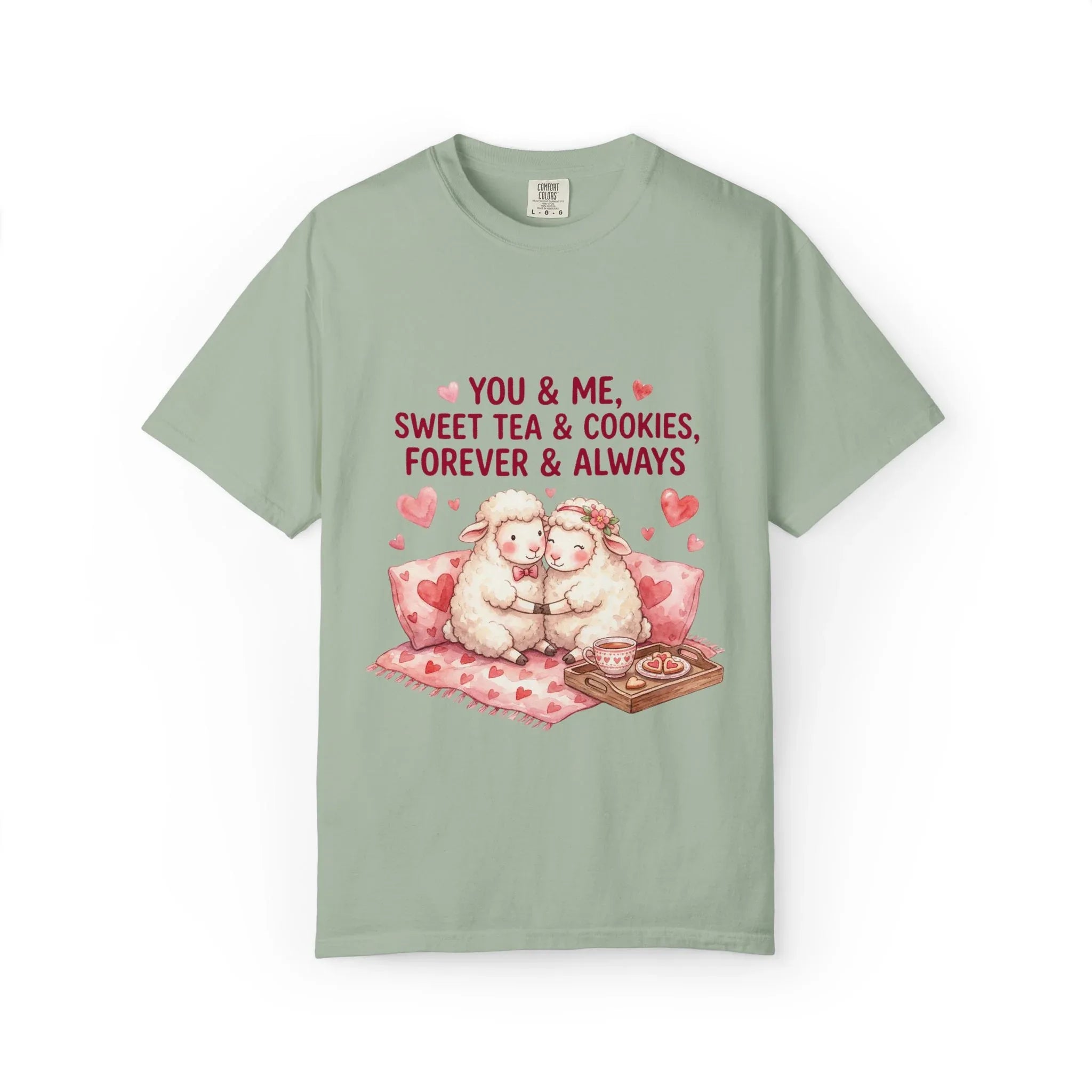 You and Me Sweet Tea Cookies Bears T Shirt Cute Cuddling Couple Watercolor Cozy Vintage Aesthetic Gift Lovers Soft Cotton Romantic Tee Bay