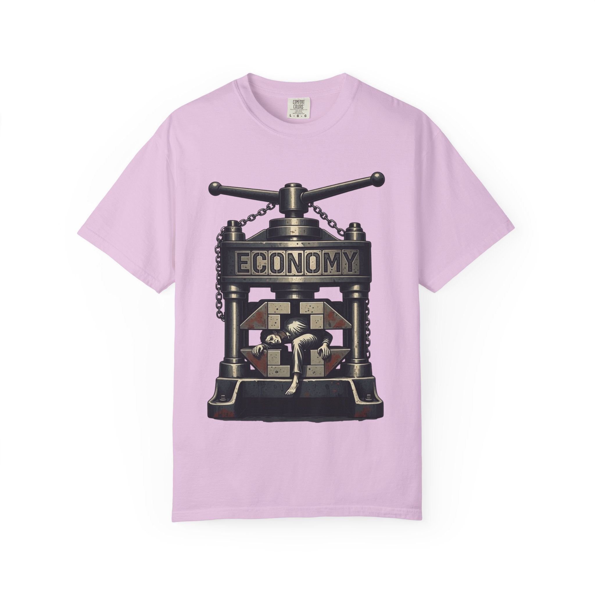 Vintage Dystopian Work Overload Shirt | Retro All-Seeing Eye Tee | Corporate Burnout Graphic | Dark Academia Aesthetic | Gift for Office Workers | Philosophy Satire Unisex T-Shirt Orchid