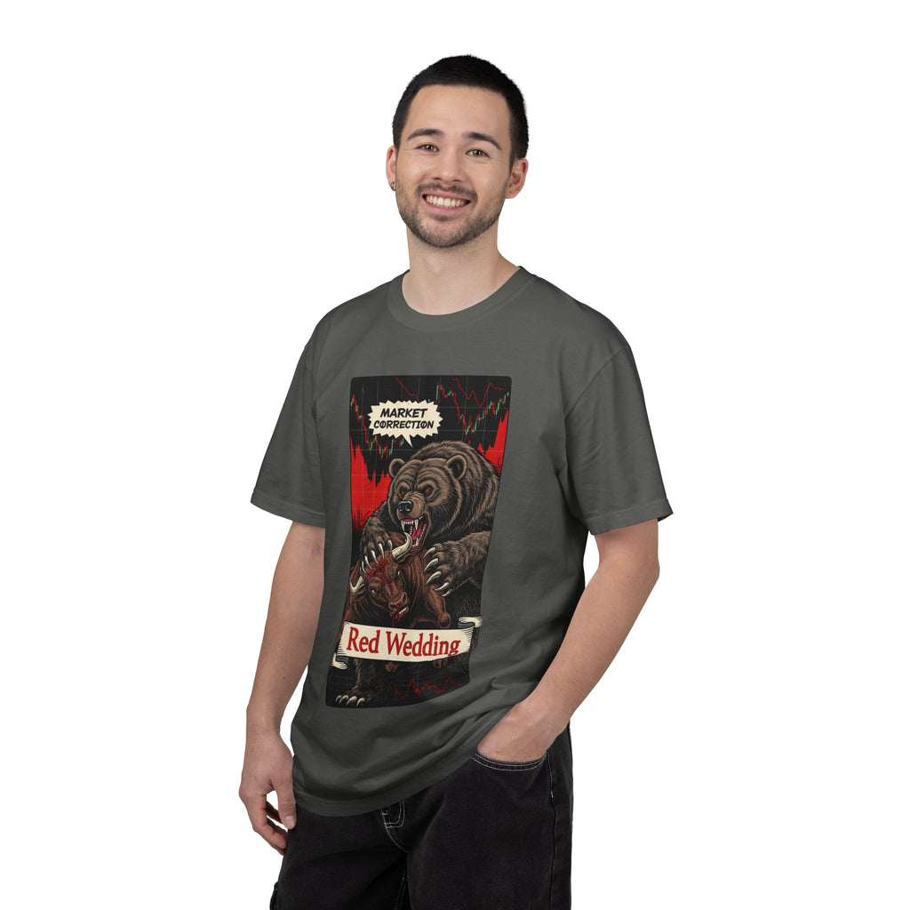 Red Wedding Bear Market Shirt Market Correction Satire Tee Bull vs Bear Wall Street Trader Gift Crypto Investor Shirt