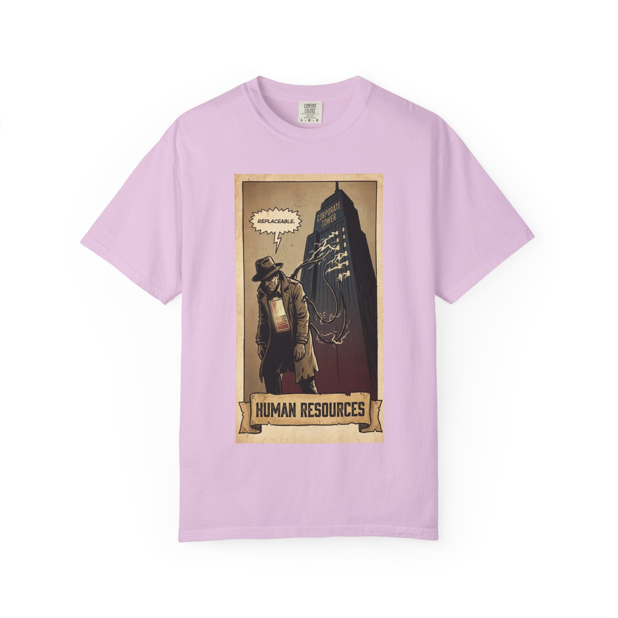 Human Resources Shirt - Funny Corporate Burnout Vintage Comic Tee - Sarcastic Office Life Gift for Coworkers - Retro Graphic Streetwear" Orchid