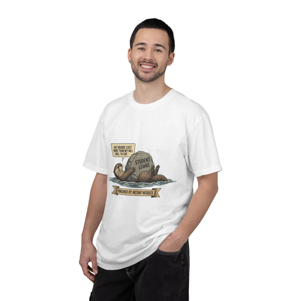 Funny Sloth Shirt Financially Stable In My Dreams Tee Student Loan Otter Shirt Broke Life Gift Sarcastic Adulting Currently Accepting