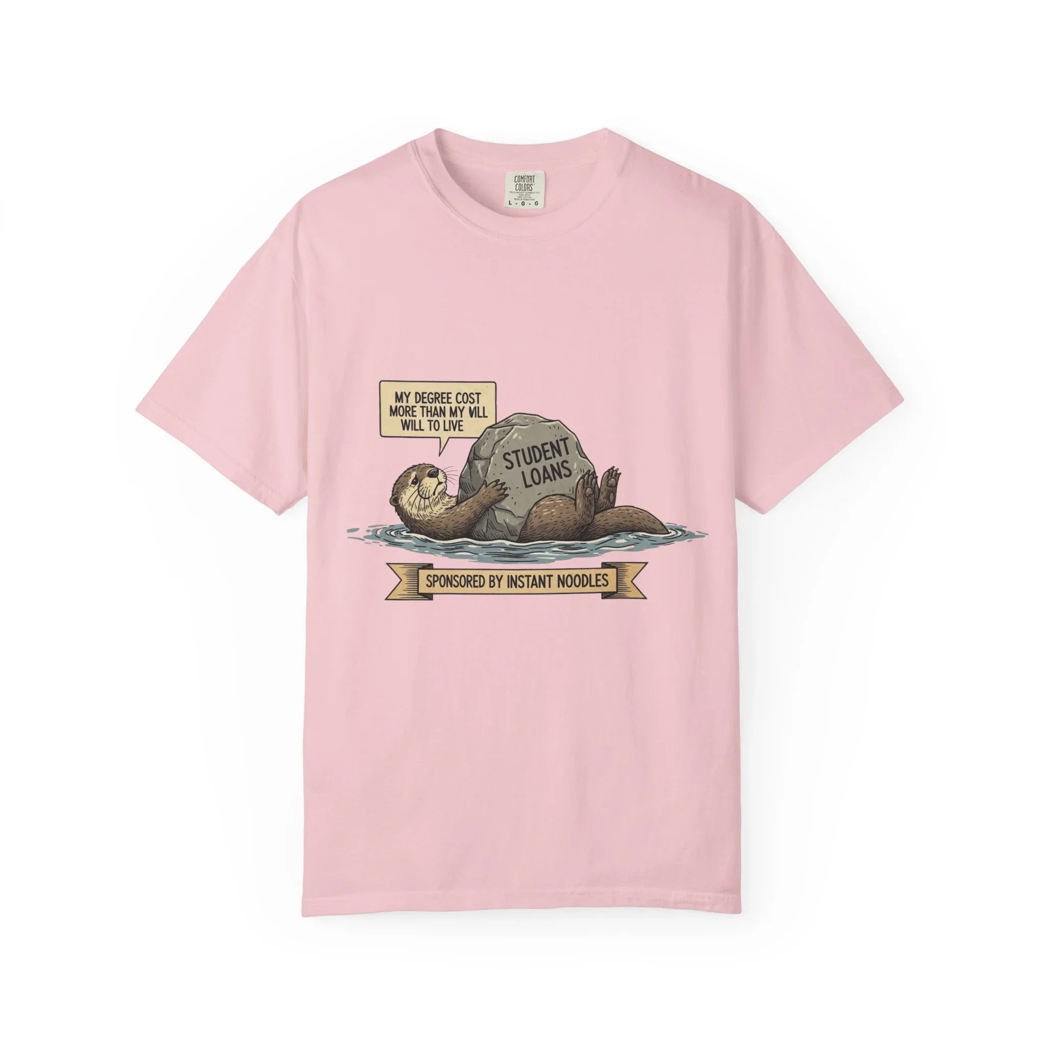 Funny Sloth Shirt Financially Stable In My Dreams Tee Student Loan Otter Shirt Broke Life Gift Sarcastic Adulting Currently Accepting Blossom