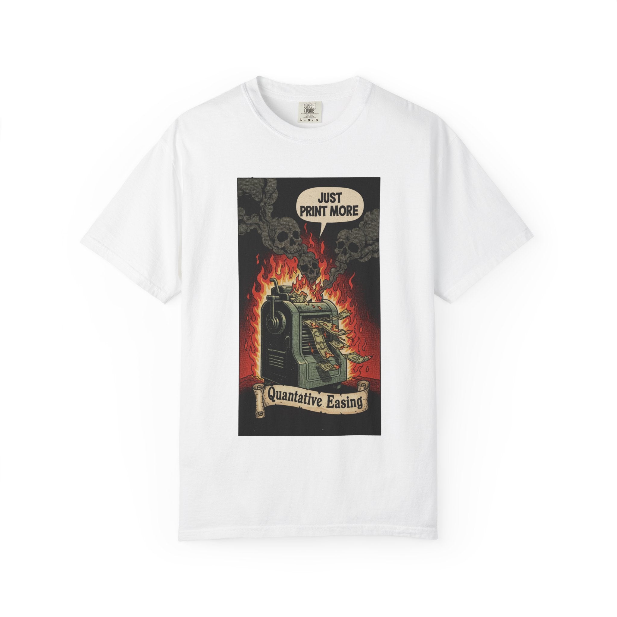 Vintage Satirical T-Shirt | Political Theater & System is Rigged Retro Tee | Sarcastic Dark Humor Shirt | Unisex Premium Cotton Graphic Tee White