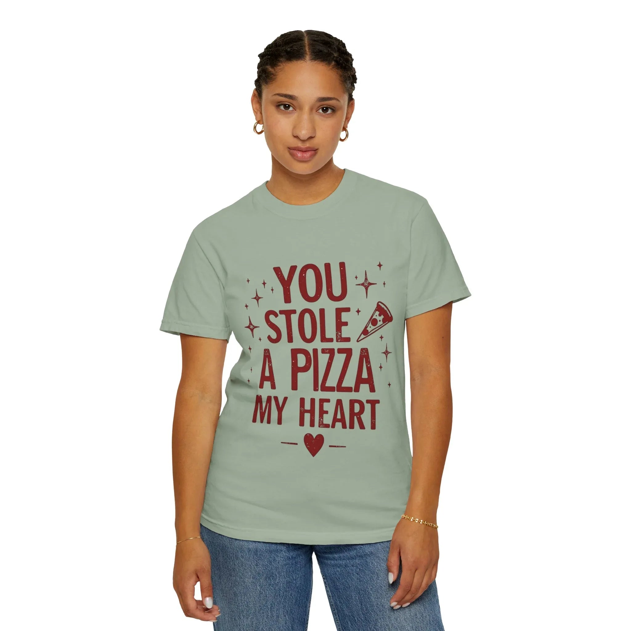 You Stole a Pizza My Heart Shirt, Pizza Love Pun Tee, Cute Typography T-Shirt, Funny Foodie Valentine Gift, Couples Date Night Outfit Bay