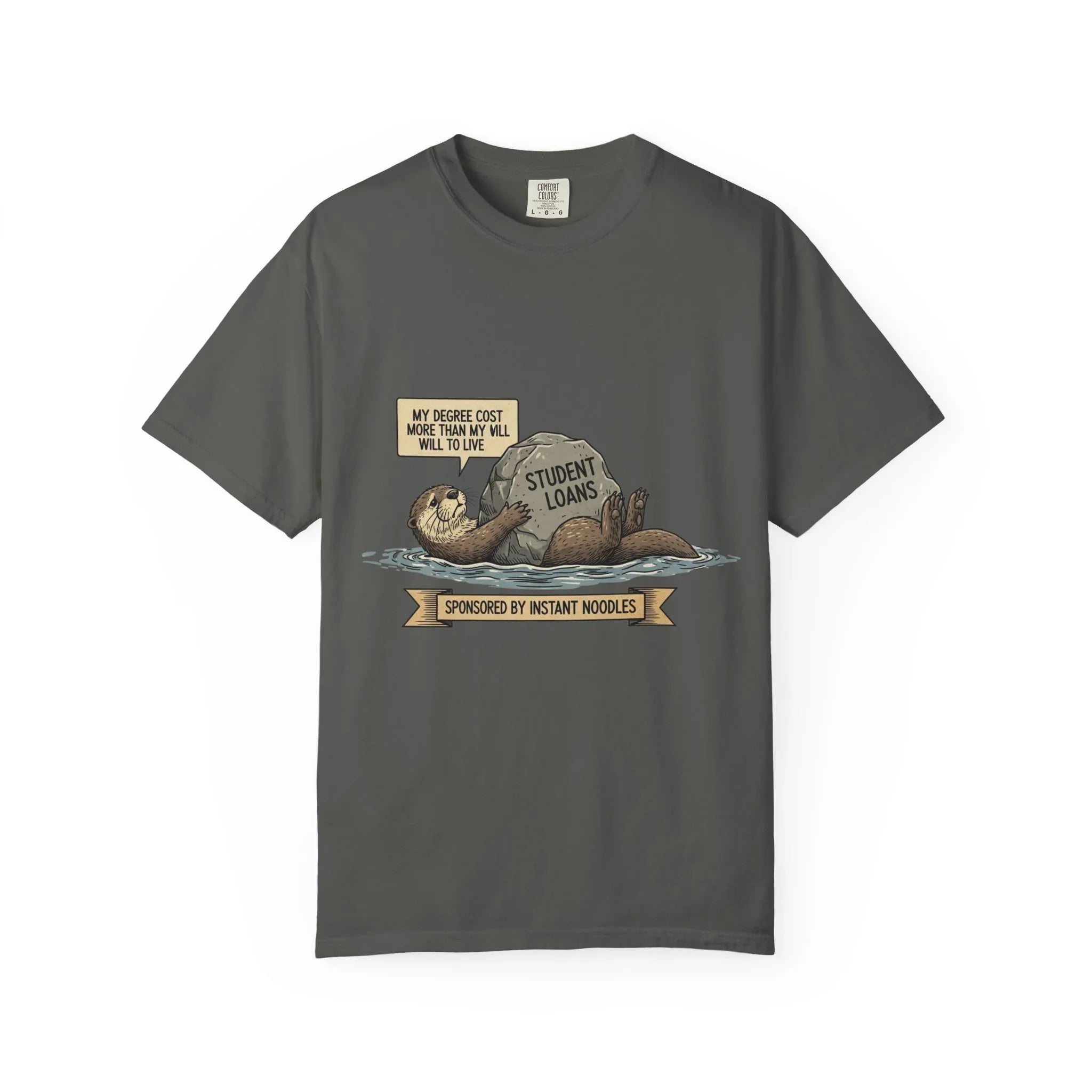 Funny Sloth Shirt Financially Stable In My Dreams Tee Student Loan Otter Shirt Broke Life Gift Sarcastic Adulting Currently Accepting Pepper
