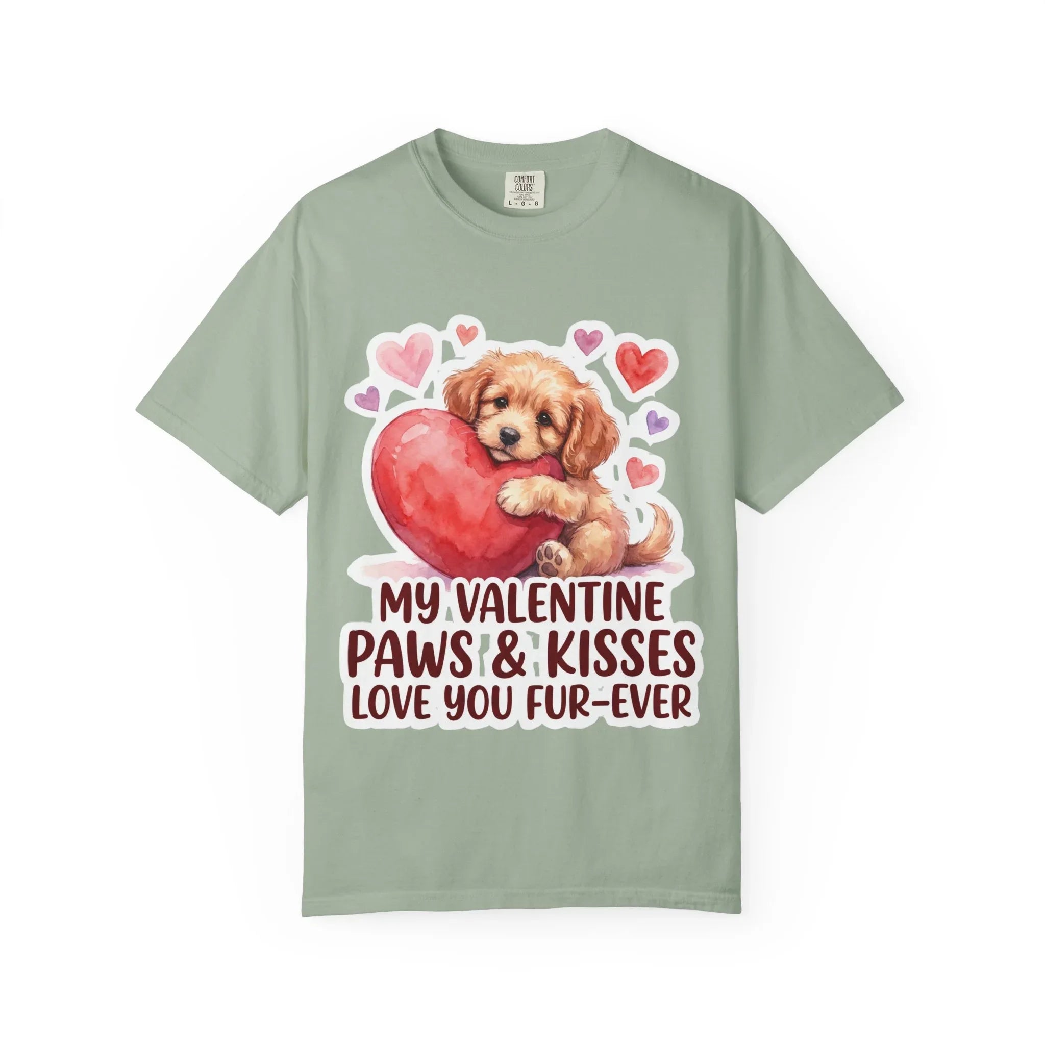 Puppy Heart Valentine T-Shirt | Paws & Kisses Love You Fur-Ever Dog Graphic Tee Bay
